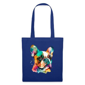 Français Bulldog pour les amoureux des chiens - Sac en tissu - bleu royal - Devant