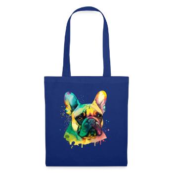 Français Bulldog pour les amoureux des chiens - Sac en tissu - bleu royal - Devant
