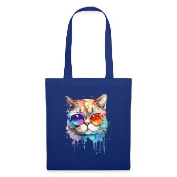 Coole kleine Gamer Katze Für Katzenliebhaber Bunt - Stoffbeutel - Royalblau - Vorne