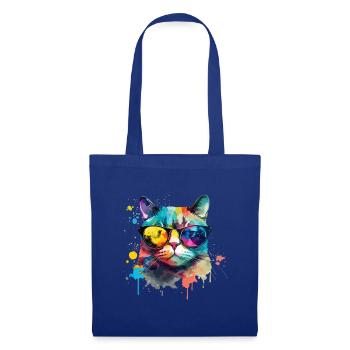 Coole kleine Gamer Katze Für Katzenliebhaber Bunt - Stoffbeutel - Royalblau - Vorne