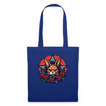 Des stars du tatouage des roses et un lapin - Sac en tissu - bleu royal - Devant