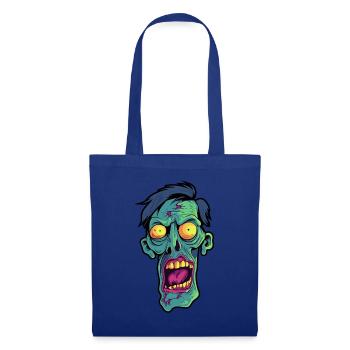 Tête de zombie maigre - Sac en tissu - bleu royal - Devant