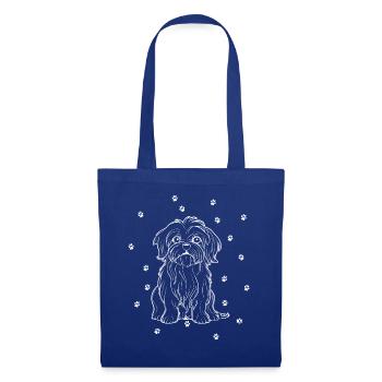 Bichon havanais avec de petites pattes - Sac en tissu - bleu royal - Devant