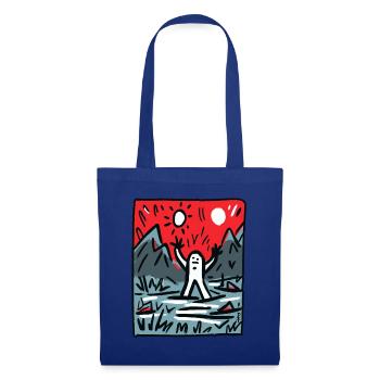 Sun Worshipper Funny Cartoon Creature Says Hello - Tote Bag - royal blue - Front