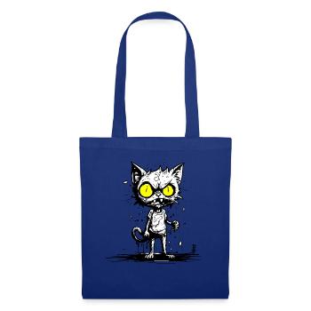Schreckliche Horror Zombie Katze - Stoffbeutel - Royalblau - Vorne
