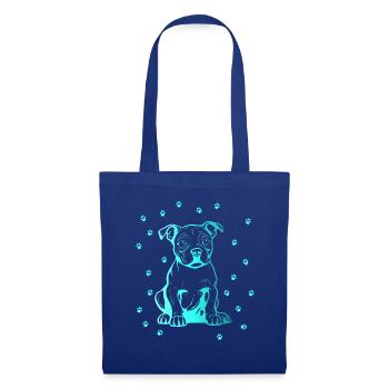 Pitbull américain avec de petites pattes - Sac en tissu - bleu royal - Devant