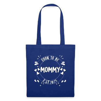 Maman et Maman 2025 Bientôt maman 2025 - Sac en tissu - bleu royal - Devant