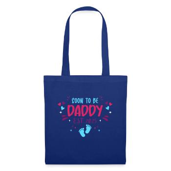 Papa und Vater 2025 Soon to be Daddy 2025 - Stoffbeutel - Royalblau - Vorne