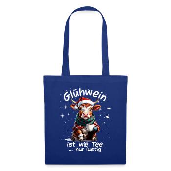 Weihnachtsmarkt witzige Glühwein trinken Sprüche - Stoffbeutel - Royalblau - Vorne