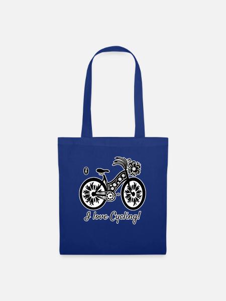 Liebe das Radfahren - Stoffbeutel - Royalblau