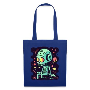 Cartoon Robots in Space: Rethinking - Tote Bag - royal blue - Front