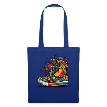 Sneaker d’amour Graffiti - Sac en tissu - bleu royal - Devant
