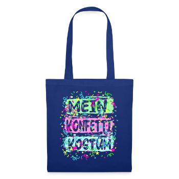 Mein Konfetti Kostüm für Karneval oder Fasching - Stoffbeutel - Royalblau - Vorne