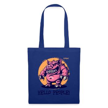 Salut les gars, cochon monstre drôle et brutal - Sac en tissu - bleu royal - Devant