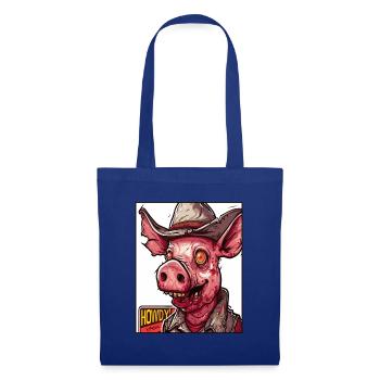 Hinterwäldler, Redneck, Zombie-Cowboy-Schwein - Stoffbeutel - Royalblau - Vorne