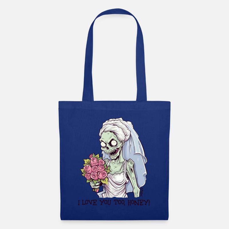 Ich liebe dich auch, Schatz, Zombie-Braut Rosen - Stoffbeutel - Royalblau