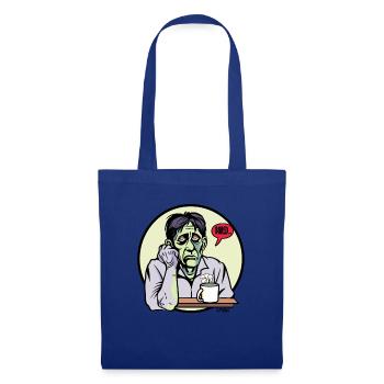 Bored zombie with coffee and flower - Tote Bag - royal blue - Front
