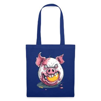 Horreur : un cochon zombie mange du jaune d’œuf - Sac en tissu - bleu royal - Devant