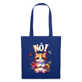 Chat drôle de dire non ! Pour les amoureux des chats - Sac en tissu - bleu royal - Devant