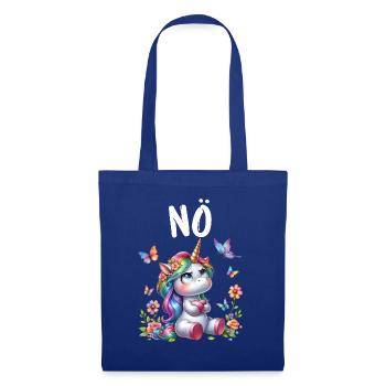 Licorne disant non Garçon et fille Créature mythique - Sac en tissu - bleu royal - Devant