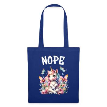 Licorne disant non Garçon et fille Créature mythique - Sac en tissu - bleu royal - Devant