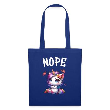Licorne disant non Garçon et fille Créature mythique - Sac en tissu - bleu royal - Devant