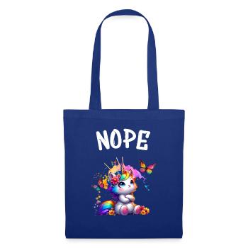 Licorne disant non Garçon et fille Créature mythique - Sac en tissu - bleu royal - Devant