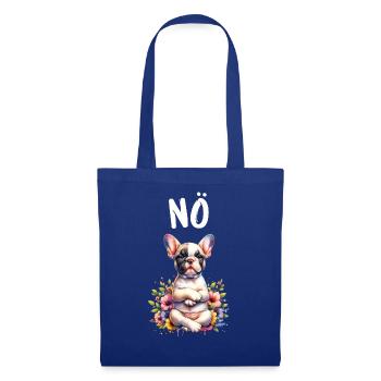 Französische Bulldogge Spruch Nö Hundeliebhaber - Stoffbeutel - Royalblau - Vorne