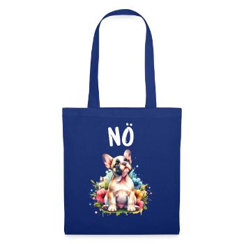 Französische Bulldogge Spruch Nö Hundeliebhaber - Stoffbeutel - Royalblau - Vorne