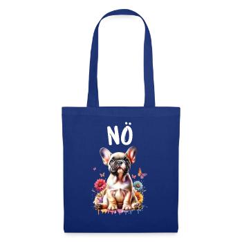 Französische Bulldogge Spruch Nö Hundeliebhaber - Stoffbeutel - Royalblau - Vorne