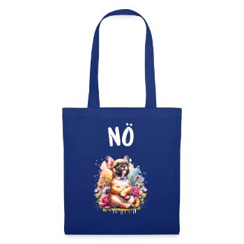 Französische Bulldogge Spruch Nö Hundeliebhaber - Stoffbeutel - Royalblau - Vorne