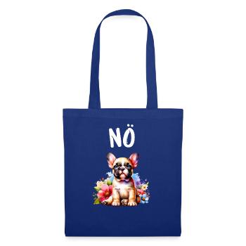 Französische Bulldogge Spruch Nö Hundeliebhaber - Stoffbeutel - Royalblau - Vorne