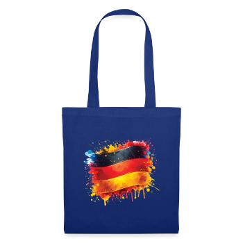 Fahne Deutschland Flagge für Sport Fan - Stoffbeutel - Royalblau - Vorne