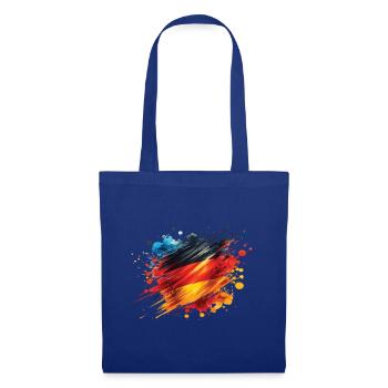 Fahne Deutschland Flagge für Sport Fan - Stoffbeutel - Royalblau - Vorne