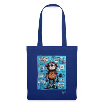 Funny, funky robot monkey - Tote Bag - royal blue - Front