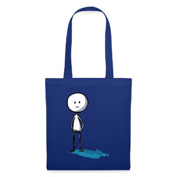 Minimaliste et drôle, le bonhomme allumette - Sac en tissu - bleu royal - Devant