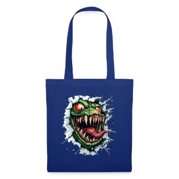 Wild monster breaks through the wall - Tote Bag - royal blue - Front