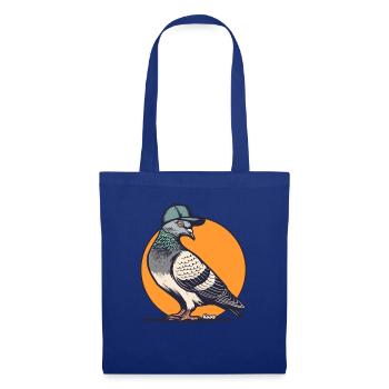 Colombe cool avec casquette de baseball dans le style de la rue - Sac en tissu - bleu royal - Devant