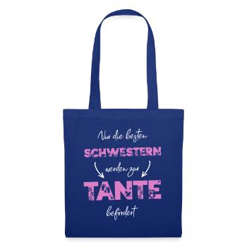 Nur die besten Schwestern werden zur Tante - Stoffbeutel - Royalblau - Vorne