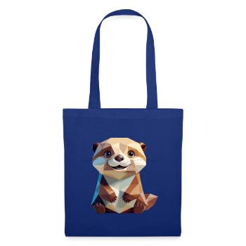 Niedlicher Otter im Polygonstil - Stoffbeutel - Royalblau - Vorne