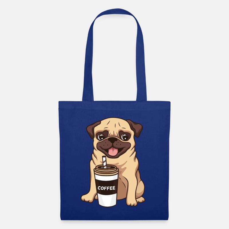 Pug Coffee Sitting - Tote Bag - royal blue