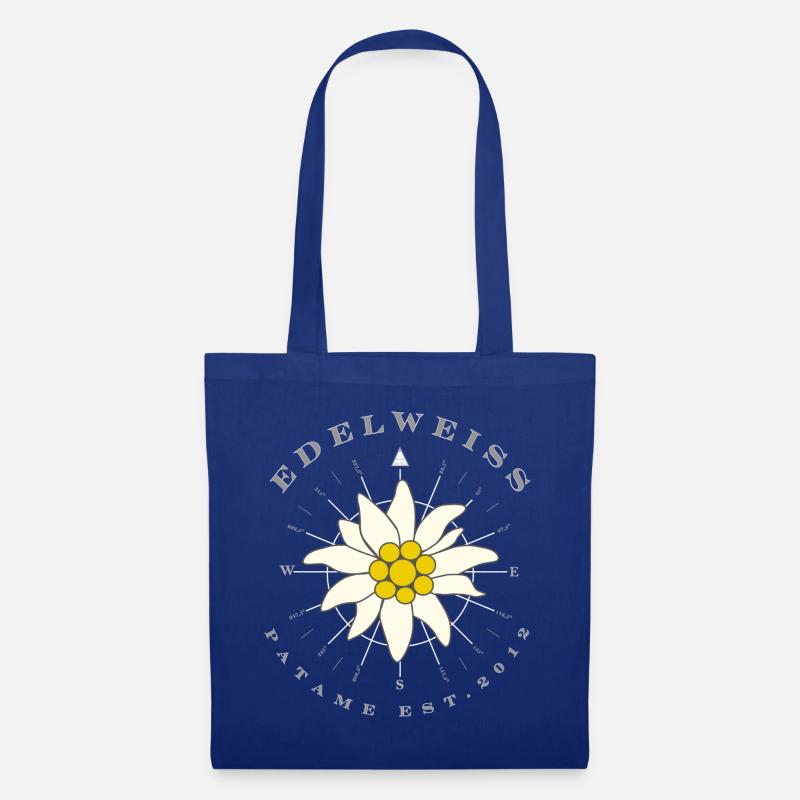 Edelweiss Windrose - Stoffbeutel - Royalblau