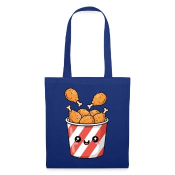 Seau de poulet frit Kawaii - Sac en tissu - bleu royal - Devant