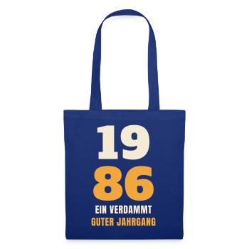1986 Ein verdammt guter Jahrgang 40. Geburtstag - Stoffbeutel - Royalblau - Vorne