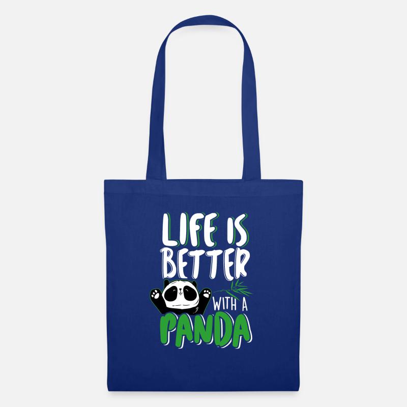 Life is better with a Panda - Pandabär Pandas - Stoffbeutel - Royalblau