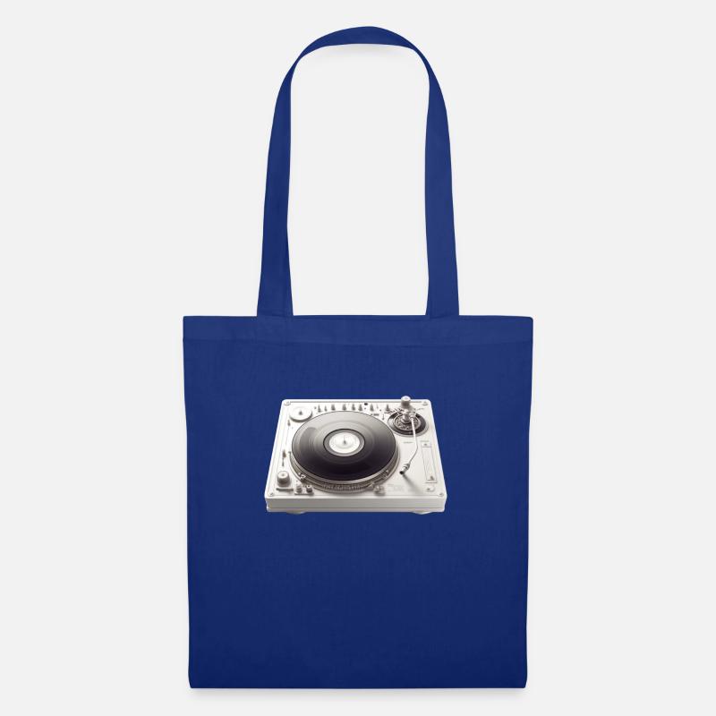 Turntable DJ Vinyl Music - Stoffbeutel - Royalblau