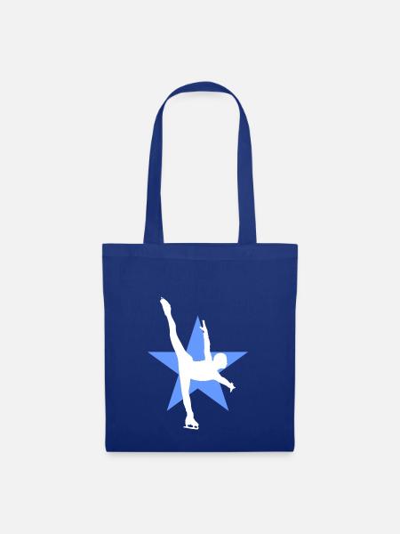 Eiskunstlauf Schlittschuhlauf Eis Figuren Tanz - Stoffbeutel - Royalblau