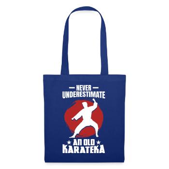 Never Underestimate an Old Karateka - Stoffbeutel - Royalblau - Vorne