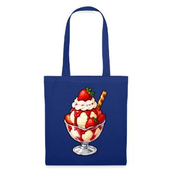 Erdbeer Sundae Glanz - Stoffbeutel - Royalblau - Vorne