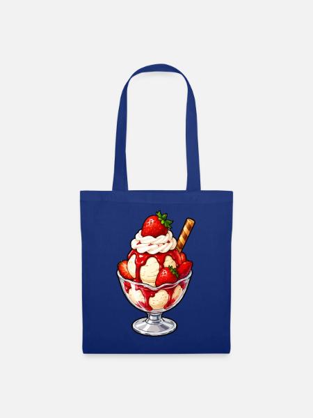 Erdbeer Sundae Glanz - Stoffbeutel - Royalblau